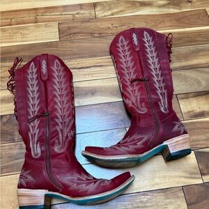 Lane Women's Red Lace Up Boots